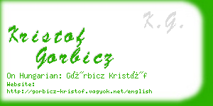 kristof gorbicz business card